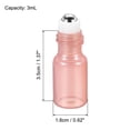 thumbnail image 2 of Unique Bargains 3mL Bouteilles à Rouleaux, 2 Boules de Rouleau d'Huile Essentielle de Verre de Pack avec des Récipients Rechargeables de Couvercle Doré, Rose, 2 of 5