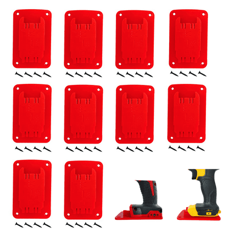 

Akocire Tool Holders for Milwaukee M18 Wall Mount Drill Holder M18 Battery Mount Dock Holder 10 Packs for Dewalt Batteries Organizer Storage Rack 18V Battery Dock Holder for Work Van Wall Shelf