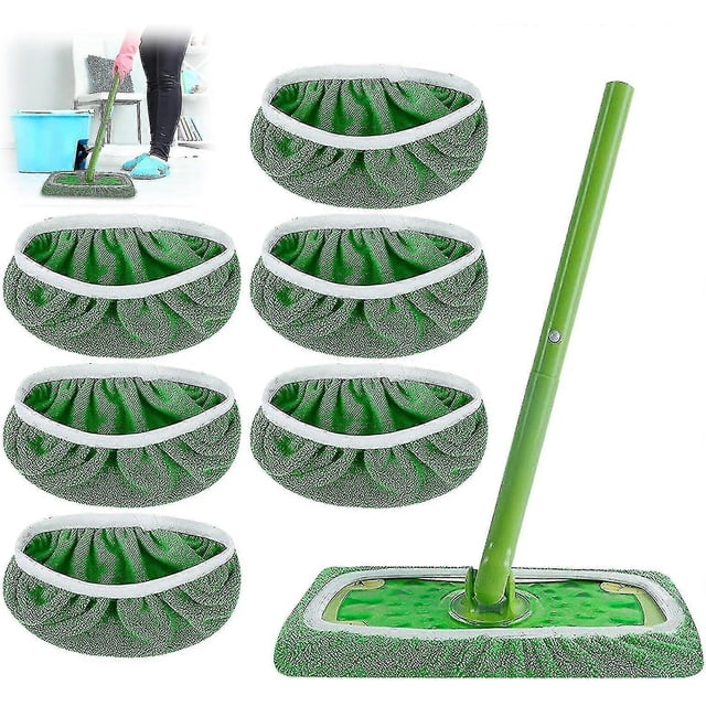 6pcs Reusable Microfiber Mop Pads For Swiffer Sweeper Mop, Dry Sweeping Cloths & Wet Mopping Cloths For Mopping Floors