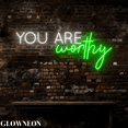 thumbnail image 4 of Glowneon You Are Worthy Neon Sign, Motivational Quote Led Wall Decor, 4 of 5