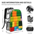 thumbnail image 4 of Zufioo Colorful Building Blocks Print Transparent Backpack, 16-inch PVC Waterproof Schoolbag, Suitable for Campus Work and Travel, Unisex, 4 of 7