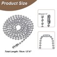 thumbnail image 2 of Uxcell Stainless Steel Ball Chain 3.0mm 27.6" Length 316L Round Bead Necklace Dog Tag Pull Chains with Connectors Clasps for Men Women Jewelry Making Bracelets Keychain, Silver, 2 of 7