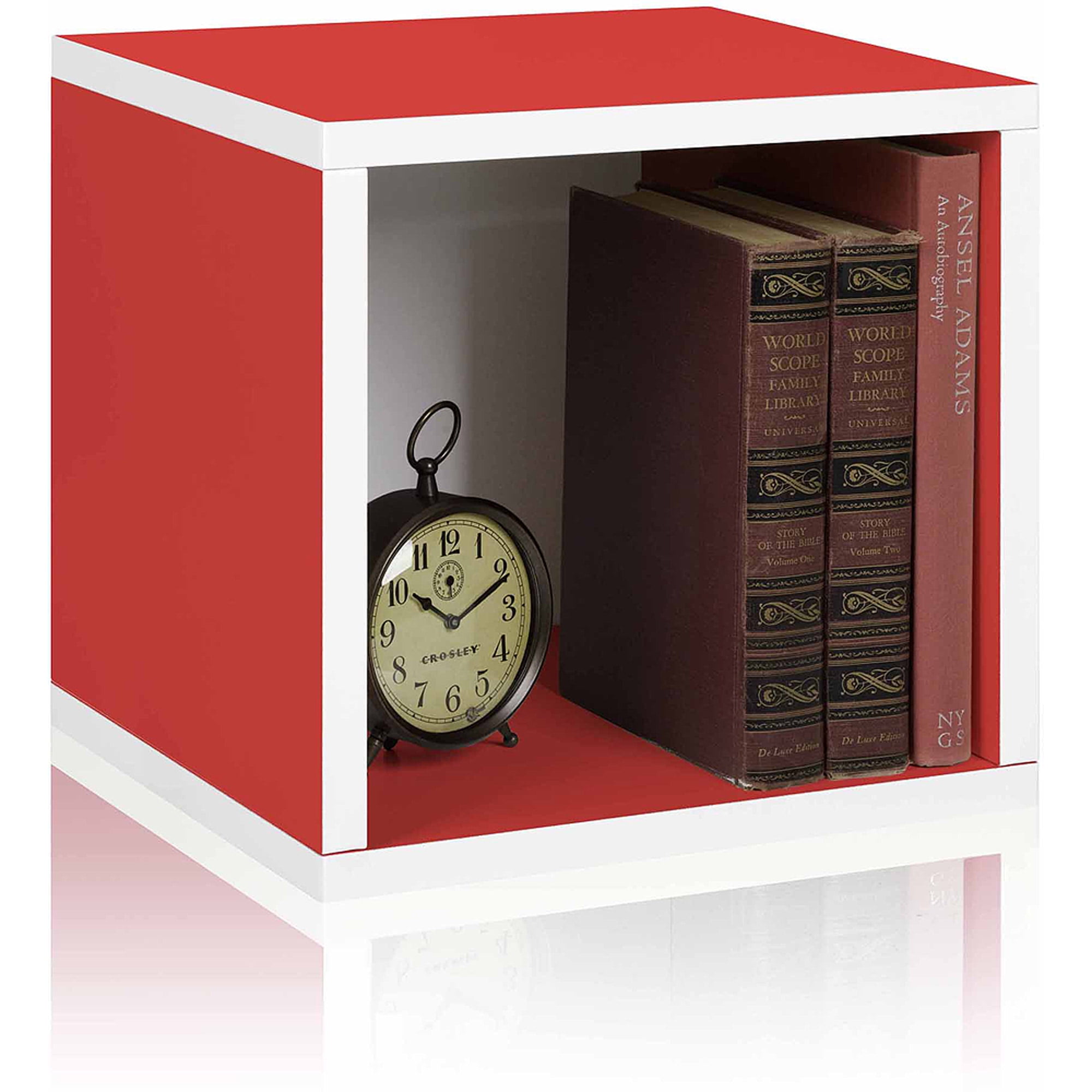 Way Basics Eco Stackable Storage Cube and Cubby Organizer, Red
