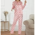 thumbnail image 2 of Pajamas for Women Trendy Long Sleeve Shirt Pants 2 Piece Women Pjs Sets,A2-Pink,M, 2 of 7