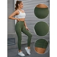 thumbnail image 3 of Unique Bargains Women's High Waisted Leggings Tummy Control Thigh Shapers Pants L Green, 3 of 6