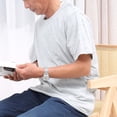 thumbnail image 4 of Short Sleeve T Shirts for Men Post-Surgery Open Side Snaps Tees Tops Mens Casual Solid Color Crewneck Breathable Basic Loungewear Tshirts Shirt, 4 of 8
