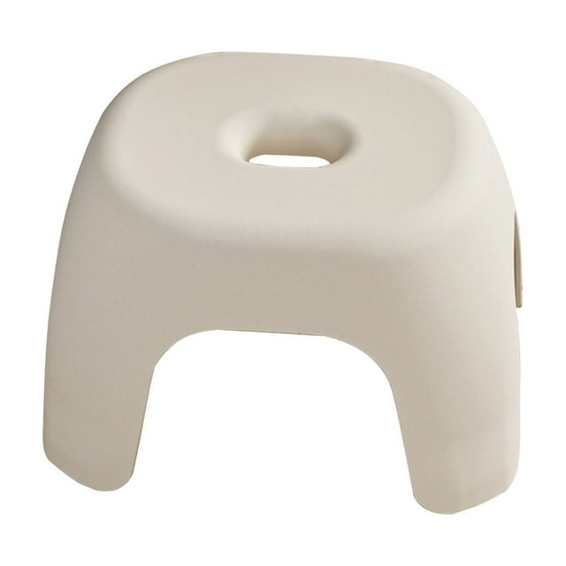Btomtd Stool For Toilet Low Stepping Stool With Nonslip Base Enhanced Stability For Bathroom Use Elegant For Adults For Living Room And Shower, Beige