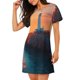 thumbnail image 2 of Balery Lighthouse At Sunset Coast Camisón de manga corta con cuello redondo para mujer, cómodo y elegante., 2 of 6