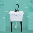 thumbnail image 2 of Tehila Luxe 18 Gallon White Utility Sink with Black Pull-Down Faucet and Pause Mode, 2 of 10