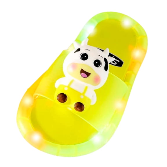NOKIO Kids Luminous PVC Jelly Slide Slippers for Girls, Glowing Toddler House Footwear, Open Toe Slip On Sandals with Stable Non-Slip Sole for Summer Indoor Daily Use