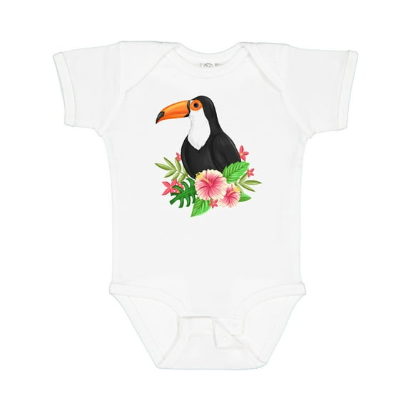 Inktastic Toucan with Hawaiian Flowers Boys or Girls Baby Bodysuit