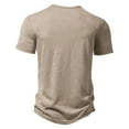 thumbnail image 4 of Men'S T-Shirts Solid Color Plain Henley Neck Short Sleeve Loose T-Shirt, 4 of 4