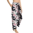 thumbnail image 6 of Salouo Orchids Flowers Print Women's Pajama Pants Casual Loose Sweatpants PJs Flowy Pants Drawstring Palazzo for Women Wide Leg Pants Lounge Pajama -X-Large, 6 of 8