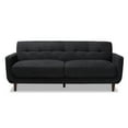 thumbnail image 3 of Baxton Studio Allister Mid-Century Modern Dark Grey Fabric Upholstered Sofa, 3 of 9