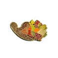 thumbnail image 2 of Horn Of Plenty Cornucopia Fall Enamel Brooch Lapel Pin, 2 of 3