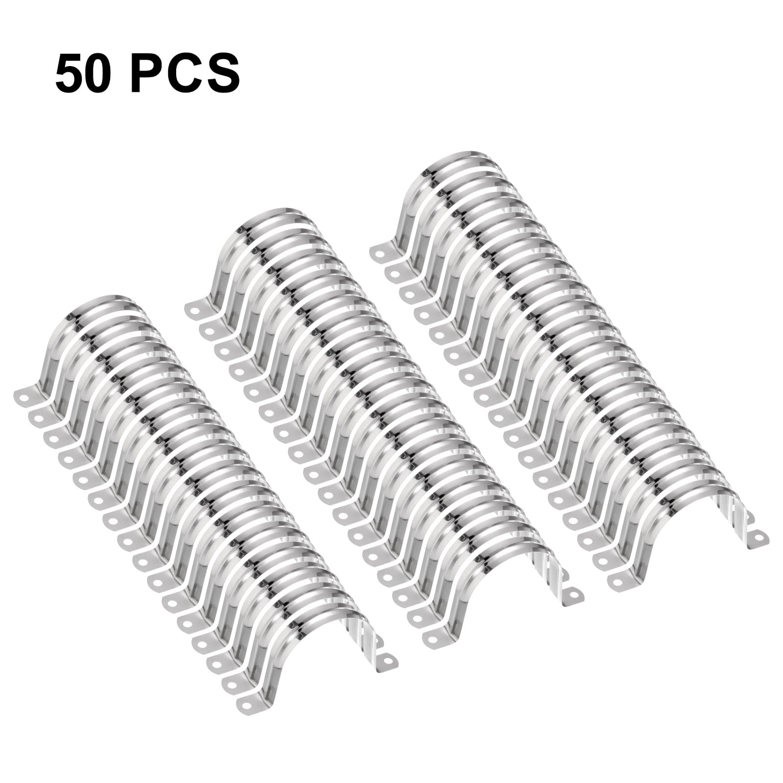 Uxcell 50pcs 2 3/4-Inch 70mm Conduit Clamps M70 U Tube Pipe Clamp Stainless Steel Rigid Pipe Strap Bracket