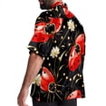 thumbnail image 3 of Seven Starred Ladybird Men's Short Sleeve Beach Shirts, Casual Printed Poplin Button Down, Unisex Summer Hawaiian Shirt, 3 of 6