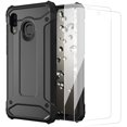 thumbnail image 1 of for Samsung A20 Case with 2Pcs Screen Protectors Galaxy A20 Case with Rugged Dual Layer Shockproof Military Level Armour Reinforced Protective Case for Samsung Galaxy A20 / A30,Black, 1 of 7