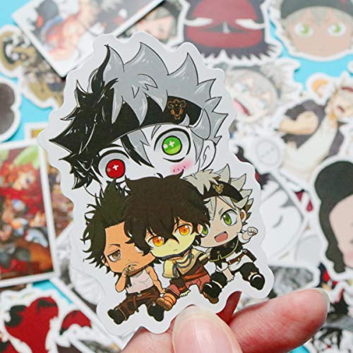 50PCS Black Clover Japanese Anime Stickers Lovely Boy and Girl