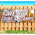 thumbnail image 1 of We Buy Coins & Stamps 13 oz Vinyl Banner With Metal Grommets, 1 of 4