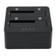 thumbnail image 4 of Base para disco duro externo USB C 3.0 a SATA compatible con clonador de HDD SSD de 16 TB y 5 Gbps para bahía doble de 2,5 y 3,5 pulgadas SATA I II III SSD HDD enchufe de la UE, 4 of 10