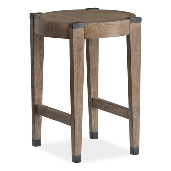 Magnussen Home Kaysen Wallaby And Matte Black Round End Table