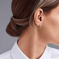 thumbnail image 6 of Atobao Sterling Silver Cubic Zirconia Hoop Earrings and 14k Gold Earrings, Hypoallergenic Diamond Huggies Earrings for Women, 6 of 12