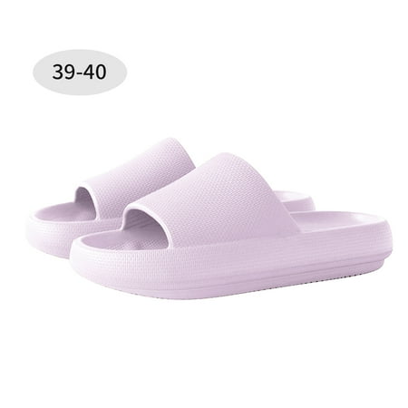 

1111Fourone 2pcs Home Slippers EVA Non-slip Sandals Couples Open-Toe Thick Sole Slippers