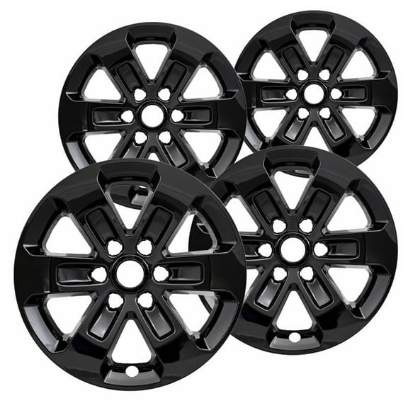 Set of 4 18 inch Gloss Black ABS Wheel Skins Compatible with 2019 - 2024 Ram 1500 Laramie Impostors for 2672 Wheel Series