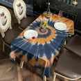 thumbnail image 2 of Orange Blue Tie Dye Mandala Pattern Rectangle Tablecloth 60"x102",Waterproof Polyester Rectangle Table Cloth, Wipeable Spillproof Polyester Tablecloth for Dining, Camping, Indoor and Outdoor, 2 of 6