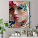 thumbnail image 4 of QISVANSET Abstract Woman Face Mosaic Collage Canvas Wall Art 15.75x11.81 Inches, 4 of 5