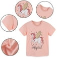 thumbnail image 4 of WOLLED Baby Toddler Short Sleeve T-Shirt for Girls Summer 100% Organic Cotton Tee Shirt Kids Crew Neck Cartoon Tees Shirts,Size 2-8T, 4 of 10
