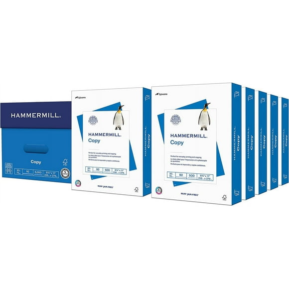 Hammermill Printer Paper, 20 lb Copy Paper, 8.5 x 11 - 10 Ream (5,000 Sheets) - 92 Bright, Made in the USA