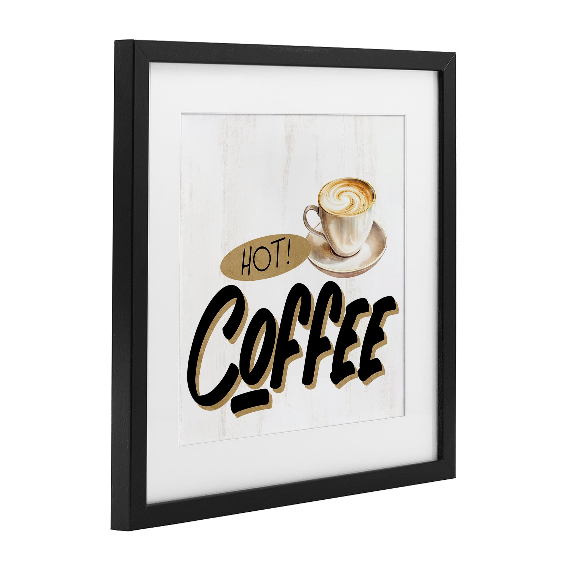 Stupell Industries Retro Fresh Hot Coffee Black Framed Print Under Glass, design by Kim Allen