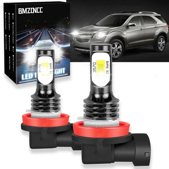 BMZONCC For Chevrolet Equinox 2010-2018  H11 LED Headlight  Bulbs Kit 6000K White 8000LM High/Low beam