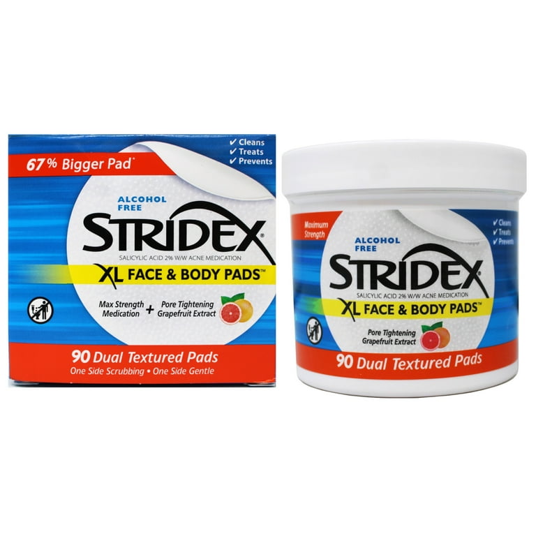 6 Pack - Stridex XL Acne Pads for Face and Body with Salicylic