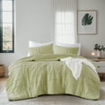 thumbnail image 2 of Regency Heights King Comforter Set, Boho 3-Piece Pintuck Stitching Bedding Set, Soft Washed Pleated Bed Sets with Pillow Sham Sage Green, 2 of 10