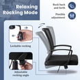 thumbnail image 7 of Lacoo Office Chair Mid Back Swivel Lumbar Support Desk Chair, Height Adjustable Computer Ergonomic Mesh Chair with Armrest, Black, 7 of 7