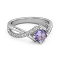 thumbnail image 2 of Mooneye Classic & Elegant 0.25 Ctw Amethyst 925 Sterling Silver Solitaire Accents Women Gifts Ring, 2 of 3