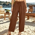 thumbnail image 2 of Womens Wide Leg Pants Drawstring Loose Baggy High Waisted Barrel Pants Summer Lounge Trousers with Pockets, 2 of 5