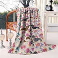 thumbnail image 2 of Dachshund and Flower Blanket,Comfortable Soft Lamb Wool Throw Blanket,All Season,Warm Lightweight Blankets for Sofa Bed Couch Living Room Chair,40"x50", 2 of 4