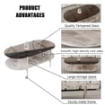 thumbnail image 3 of Glass Coffee Table, 2-Tier Modern Coffee Table Glass & Slate Stone Oval Center Table for Home Office Living Room, 3 of 7