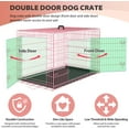 thumbnail image 3 of PRZL 24 Inch Dog Crates for Small Dogs Folding Metal Wire Crates Dog Kennels Outdoor and Indoor Pet Dog Cage Crate with Double-Door,Divider Panel, Removable Tray and Handle,Pink, 3 of 8