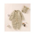 thumbnail image 2 of Bagilaanoe Newborn Baby Boy Girl Knitted Jumpsuit Long Sleeve Knitting Bodysuit + Hat 3M 6M 12M 18M Infant Winter Warm One Piece Romper, 2 of 9