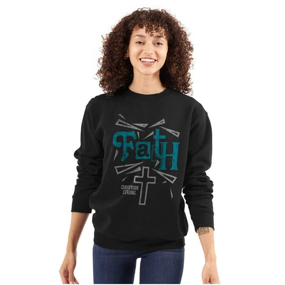 Faith Cross Hope Christian Jesus Sweatshirt for Men or Women Brisco Brands S