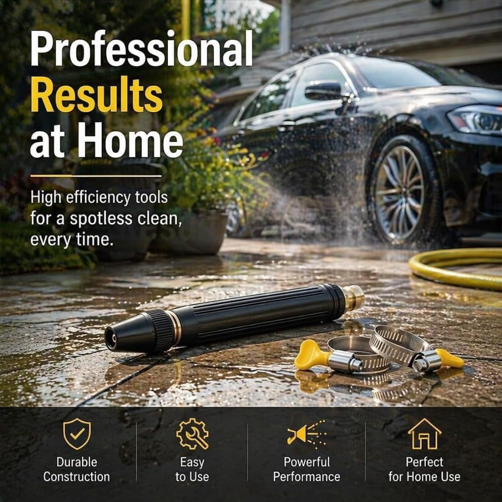 2027 Upgraded High Pressure Water Gun, Home High Pressure Car Wash Water Gun with Adjustable Spray Patterns for Car Washing, Watering Plants & Vegetables, Garden Hose Use