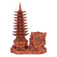 thumbnail image 1 of 1 juego de portalápices con diseño de torre, jarrón de madera de imitación, portalápices decorativo., 1 of 6