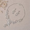 thumbnail image 3 of Wedding Jewelry Set Bride Rhinestone Jewelry Set Silver Plated Butterfly Choker Necklace Earrings Set Jewelry For Women Girls, 3 of 5