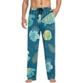 thumbnail image 4 of Men's Pajama Pants with Pockets Sleepwear Lounge Pants Stretch Casual Fish Turtle Jellyfish Corals Ocean Animals, 4 of 7