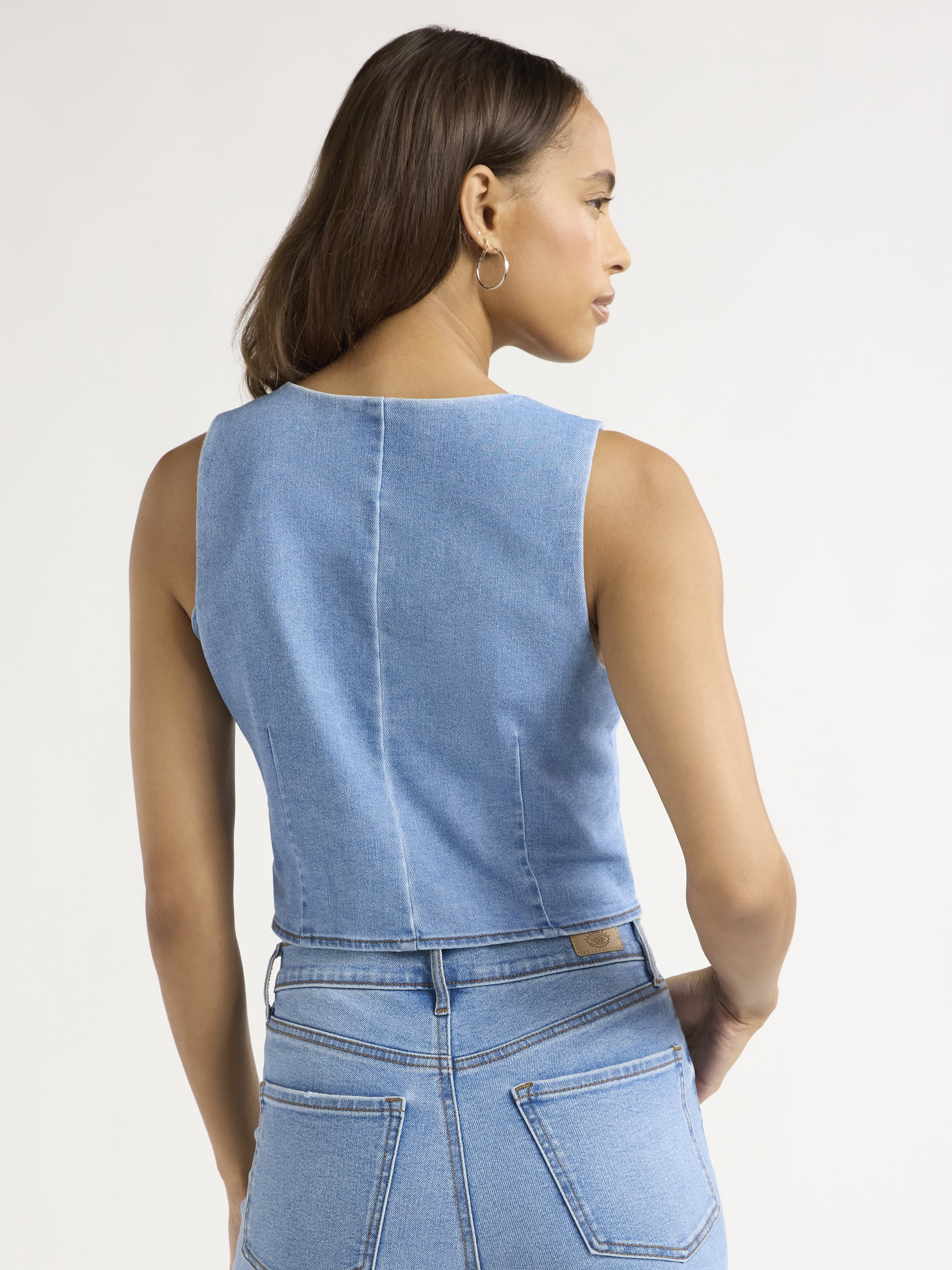 Sofia Jeans Women's Denim Vest, Sizes XS-XXXL